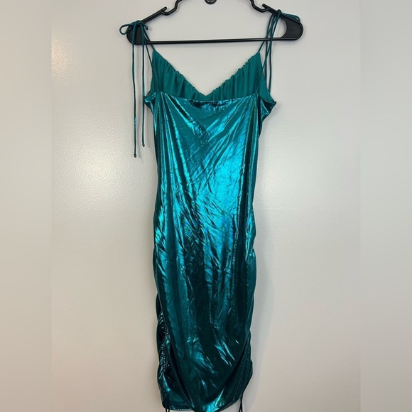 Superdown Manuela Ruched Metallic Mini Dress Size Small - Picture 10 of 13